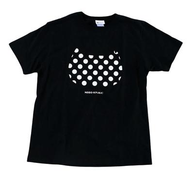 [NECO REPUBLIC] Polka Dot CAT T-Shirt Black Cat/XL