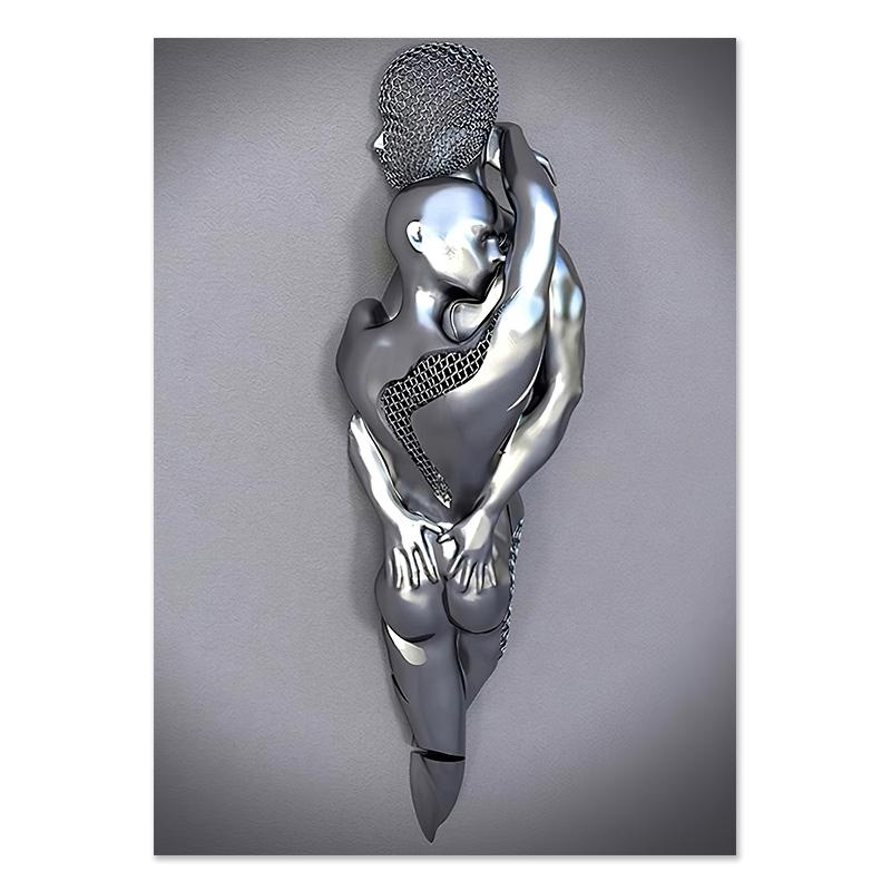 

Металлическая Фигура Статуя Романтическое Настенное Искусство Абстрактная Картина на Холсте Любители Скульптуры Плакаты Печатает Картины Гостиная Домашний Декор 30X40cm No Frame