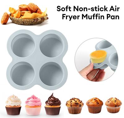 Air Fryer Yumurta Kalıbı Yuvarlak Şekil Yumurta Kalıbı 4 Gözlü Yapışmaz Silikon Air Fryer Yumurta Tavası Yumurta Buharlayıcı Pişirme Kalıbı Kızarmış Yumurta Aleti