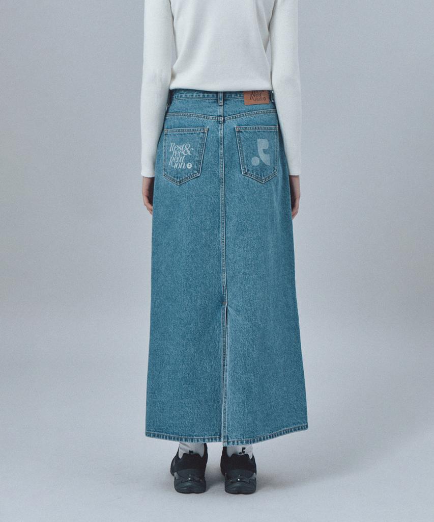 REST&RECREATION Denim Maxi Skirt - Blue