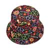 Peace Printing Bucket Hat Colorful Pattern Fisherman Hats Double Sides Panama Cap Unisex  New Style