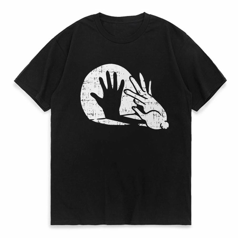 Funny Rabbit T Shirt Animal Bunny Lover Shadow Play Pun Tee Tops Round Neck Fashion Tshirt Clothing Casual Basic Tshirts 4XL