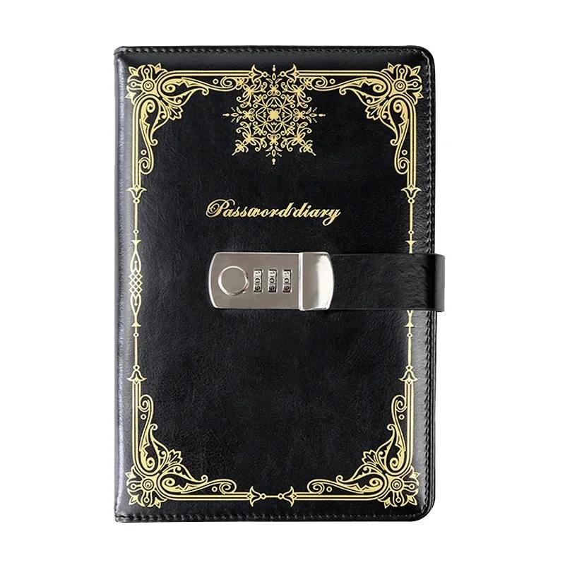 A5 Retro Creative Lockable School Office Supplies Password Notebook