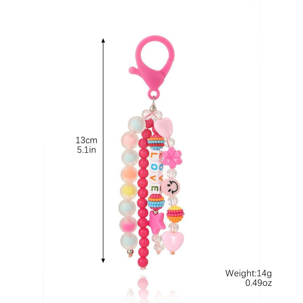 Smiley Face LOVE Letter Keychain Pendant - Cute Gift for Couples or Girlfriends, Perfect for School Bag Accessories