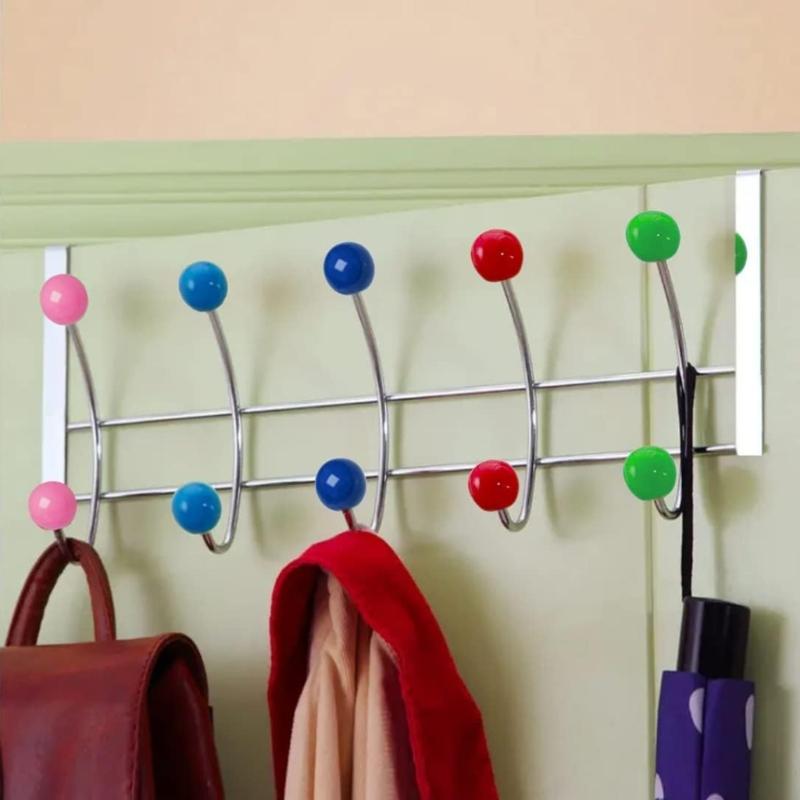 Hanging Heavy Duty Over Door Hooks for Bedrooms Bathroom Door 10 Hooks Stainless Steels Over Door Storage Hooks Hanger