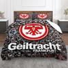 Eintracht Frankfurt Eagle Crest 3 Piece Bedding Set, Fan Crowd Soccer Badge Duvet Cover Set for German Football Fans