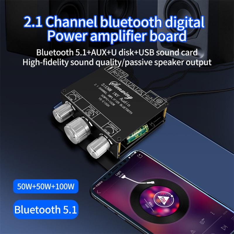 Ys-e100h 2.1 Channel Bluetooth-compatible 5.1 Audio Power Amplifier Board High Low Tone Subwoofer