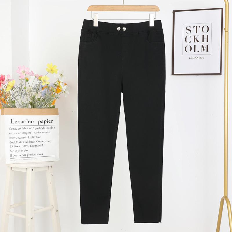 

Plus Size High-Waist Stretch Slimming Pencil Jeans for Women (Spring/Summer 2023) 4XL for 130-160 kg чёрный