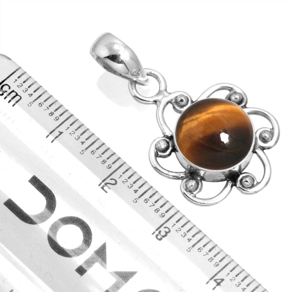 925 Sterling Silver Pendant Women Gemstone Handmade Jewelry Anniversary Gift Malachite Moonstone Rose Quartz Red Stone Smoky Topaz Tiger Eye Solitaire