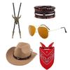Halloween Cowboy Cosplay Outfit Set Verstärkte Nähte Doppelte Haltbarkeit Tragekomfort Für Erwachsene Jugend Partys