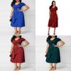 Trendy Plus Size Summer Vogue Sexy Asymmetric Hem V Neck Mini Dress For Fashion Forward Women