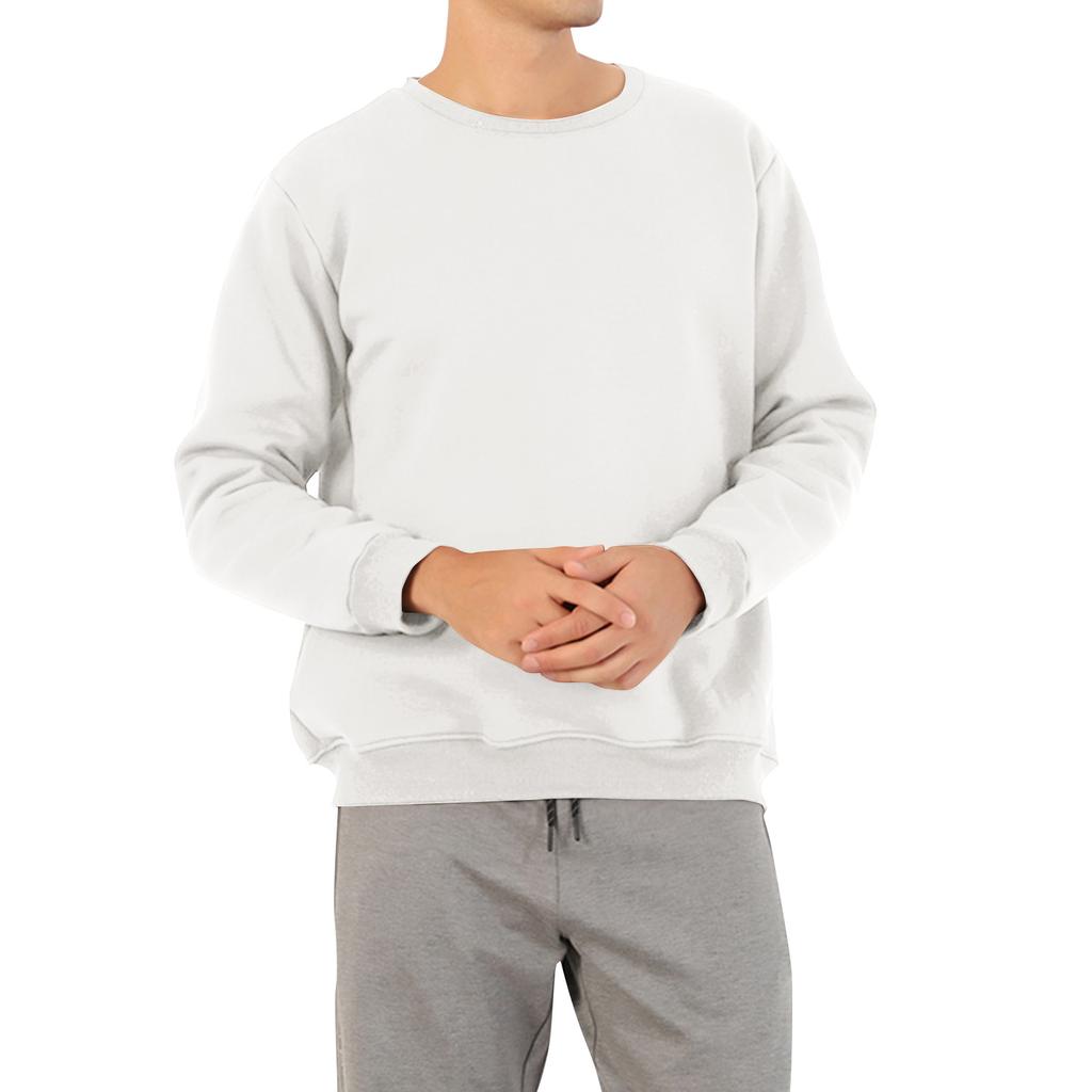 Men's Solid Color Plus Velvet Round Neck Sweatshirt Men's Sports Large Size Casual Round Neck Sweatshirt