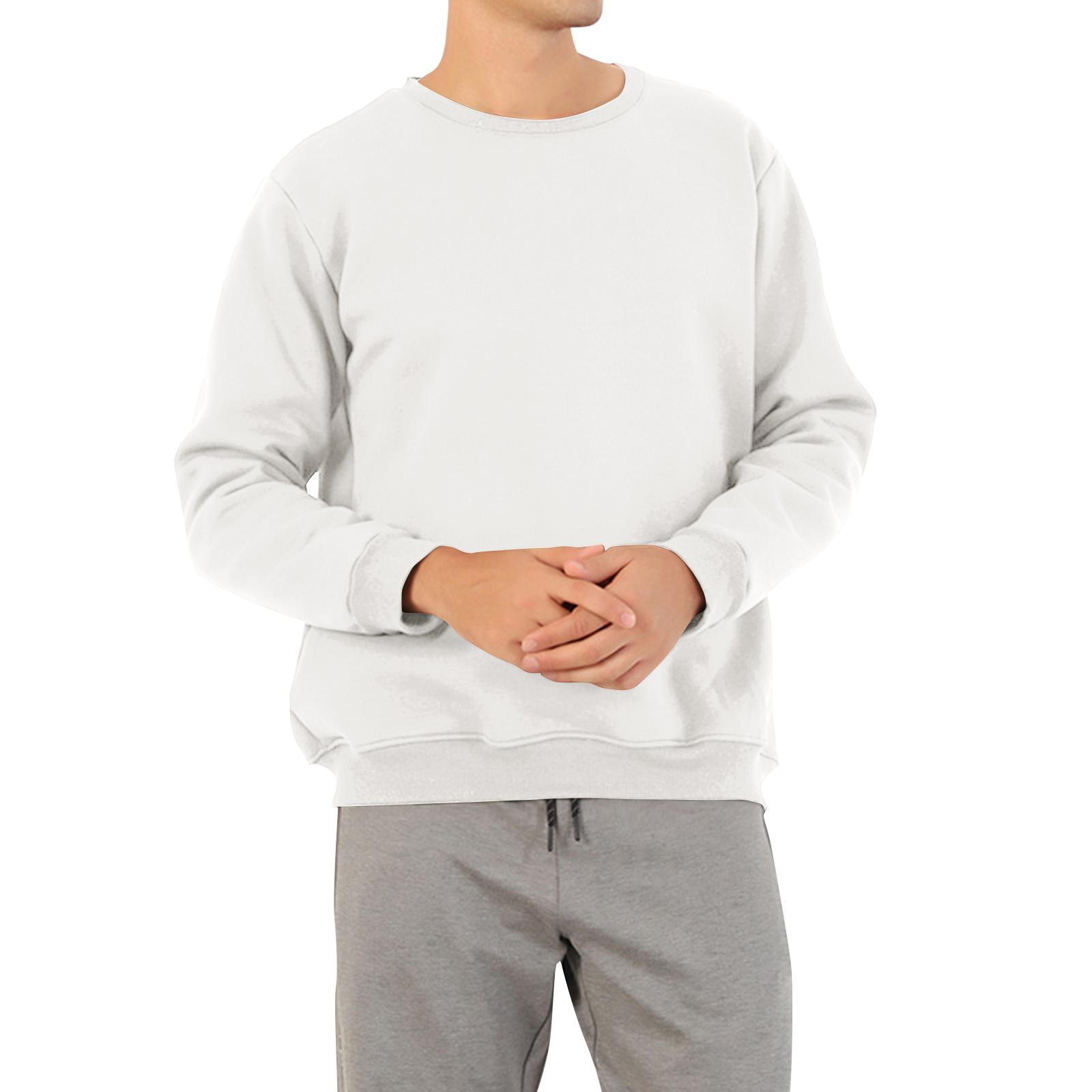 

Men s Solid Color Plus Velvet Round Neck Sweatshirt Men s Sports Large Size Casual Round Neck Sweatshirt M