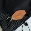Handmade Key Ring Italian Vegetable Grid Leather Ver.1