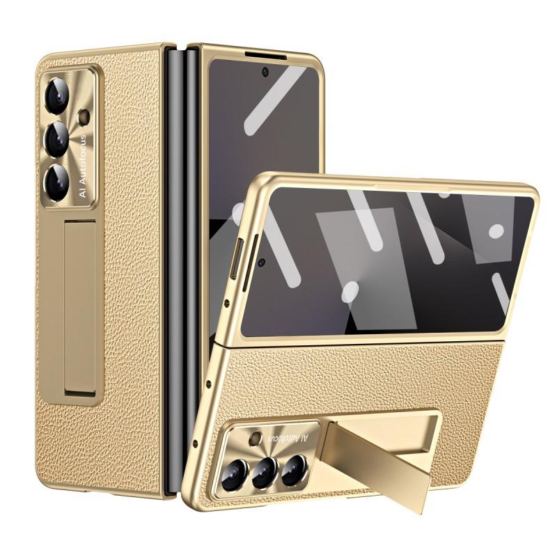 Galaxy Z Fold7 Case PC Protective Cover With Leather Texture Anti-Shock Scratch Resistant Fold6