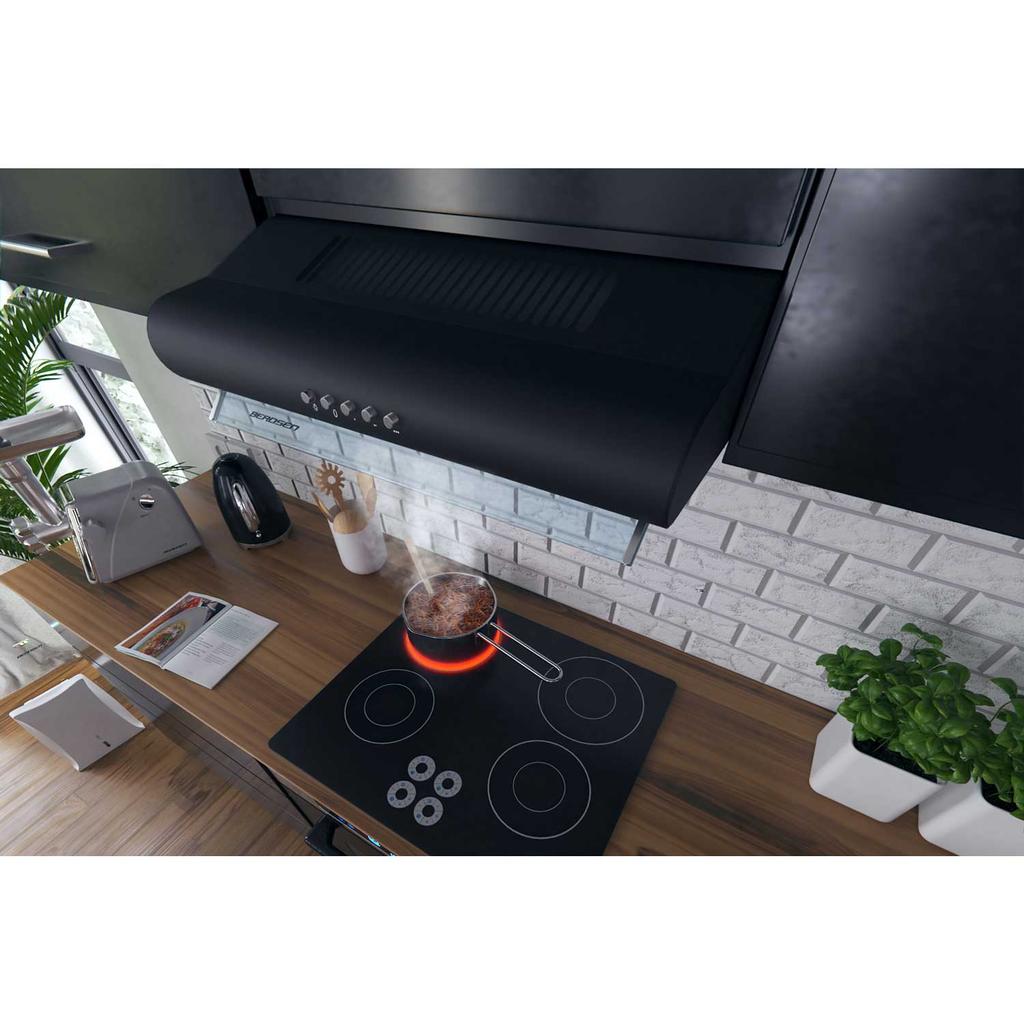 Under-Cabinet Kitchen Hood - 50 Cm Hood Extractor Berdsen Be-10-A Black