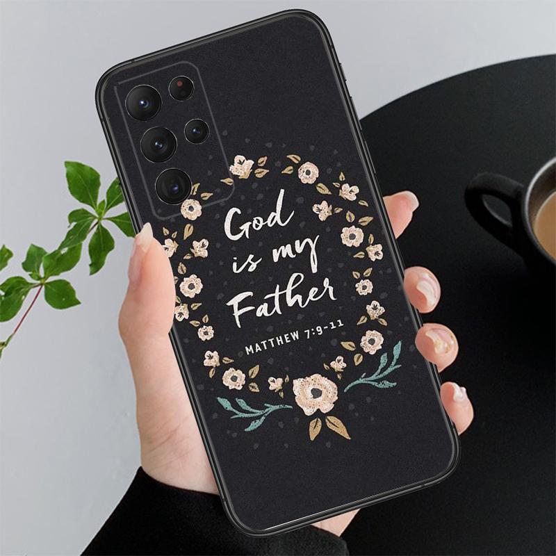 Phone Case for Samsung Galaxy A52S A04S A21S A33 A23 A13 A14 A32 A52 A53 A54 A51 A71 M51 Bible verse Jesus Christian Case