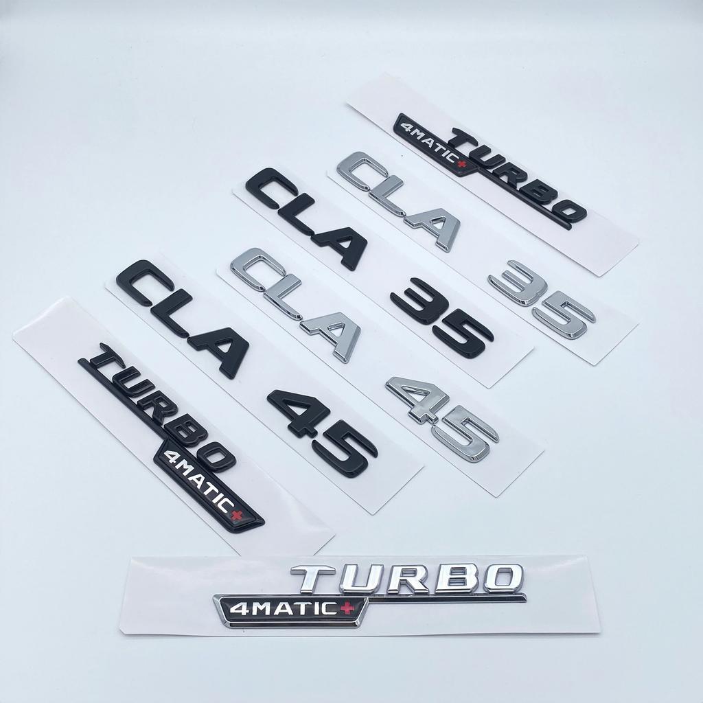 3D ABS Black Silver Letters CLA35 CLA45 Turbo 4matic+ Emblem for Mercedes Benz AMG Car Fender Trunk Rear C118 W117 Logo Sticker