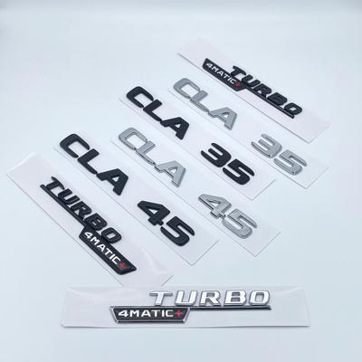 3D ABS Black Silver Letters CLA35 CLA45 Turbo 4matic+ Emblem for Mercedes Benz AMG Car Fender Trunk Rear C118 W117 Logo Sticker