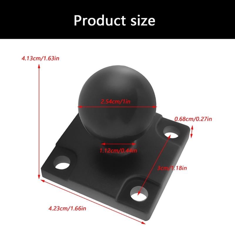 Adjustable Motorcycle Phone Holder 360°Rotations Square Base With 1in Rubber Ball Head For Navigation Stability
