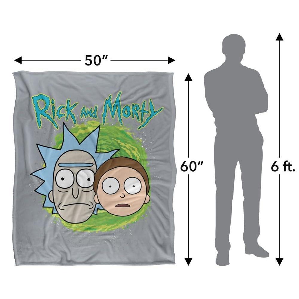 Rick And Morty Floating Heads Soft Touch Blanket