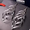 Women's Vintage Alloy Dull Polish Spiral Multi-layer Big Cross Drop Dangle Eardrop Earrings