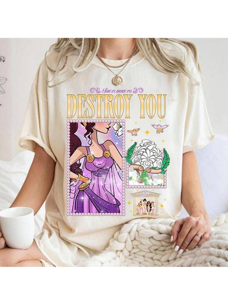 S Hercules Shes Here To Destroy You Pattern Womens Tshirt Four Seasons New Neutral Leisure Fashion Street Wear
