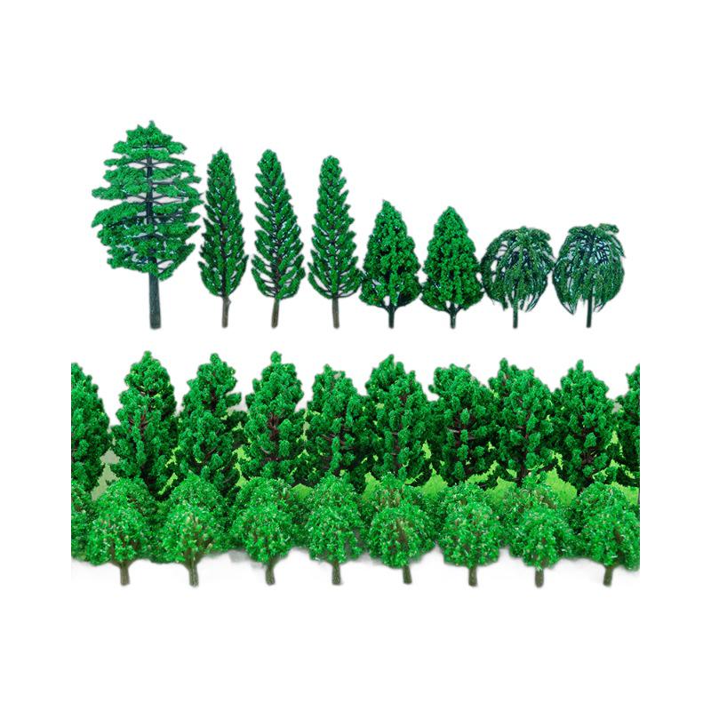 Mini DIY Model Train Landscape Tree Set - Simulated Plastic Trees for Sand Table Crafting