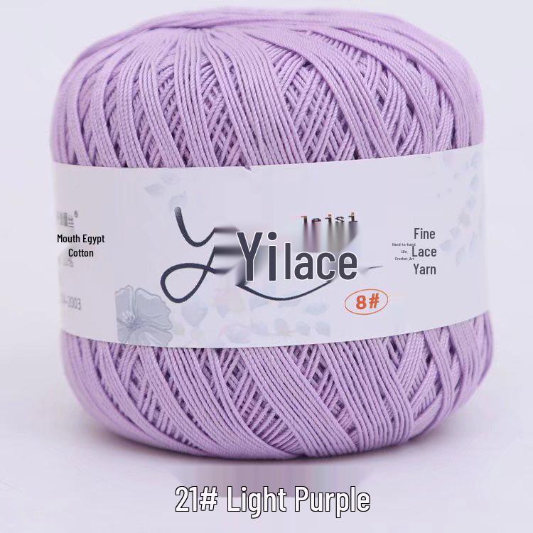 8# 100% Cotton Lace Yarn - 50g Ball, 400m, Strong Twist Crochet Thread for Hand-knitting, Flowers, Hats, and Cardigans - Free Shipping.