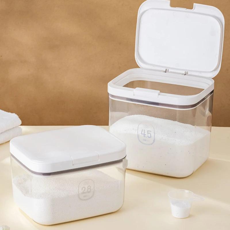 Large Capacity Kitchen Sealed Storage Box Multi-functional Flour Multi-grain Laundry Powder Storage Jar Moisture-proof Organizer