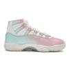 Jordan Air Jordan 11 RETRO Pearl 811 Manufacturing, Peach Mist Cyan Mid Top Vintage Basketball Shoes Unisex AR0715-110(Team80-)