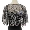 Mesh Sequins Shawls Blingbling Short Cape Elegant Sequins Poncho Coat  Girl