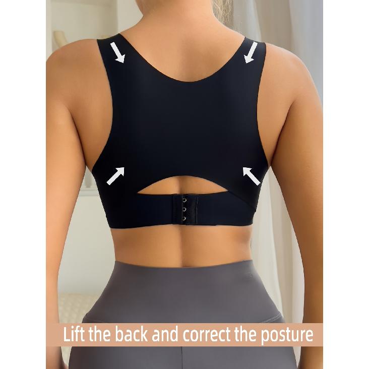 Women's posture-correcting push-up bra Seamless, wire-free design with removable chest pads provides better back support. The wire-free, elegant