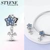 Charm Angelic Boy Girl Blue Wings Stars Infinite Charms Beads Fit Bracelet 925 Silver Women Diy Fine Gift Accessory Set