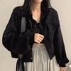 Retro Versatile Single Breasted Turndown Collar Long Sleeved Jacket for Women Coffee Casual with Pockets Loose Coat