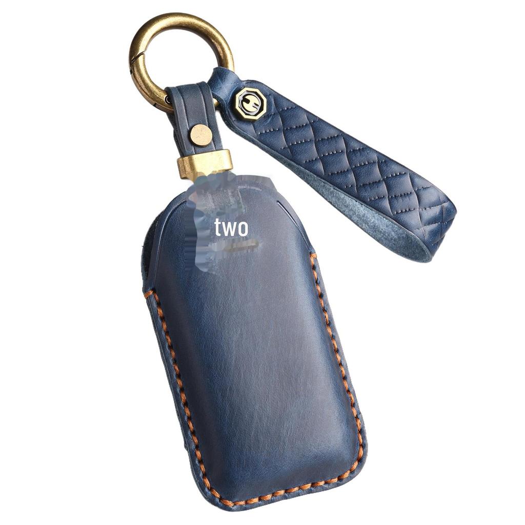 Vintage-Style Genuine Leather Key Cover for Old Volvo