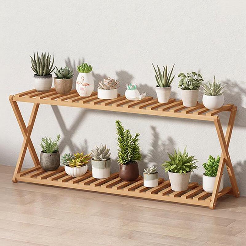 2-Tier Bamboo Plant Display Stand