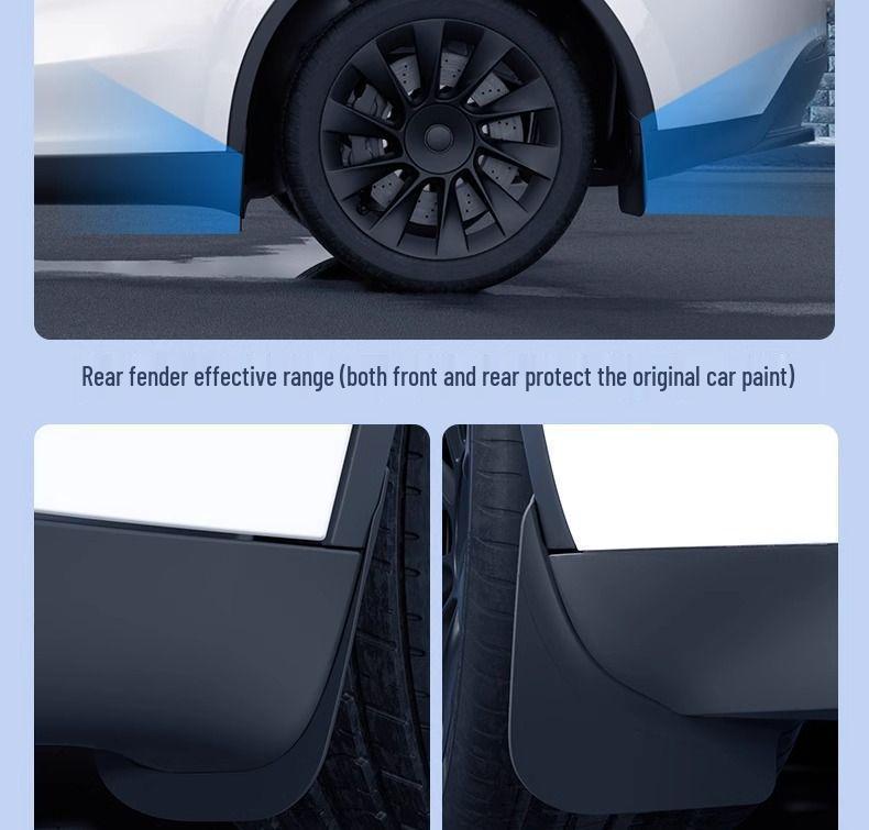Tesla Model Y/3 Refresh Punch-Free TPE Mudguards - Front & Rear