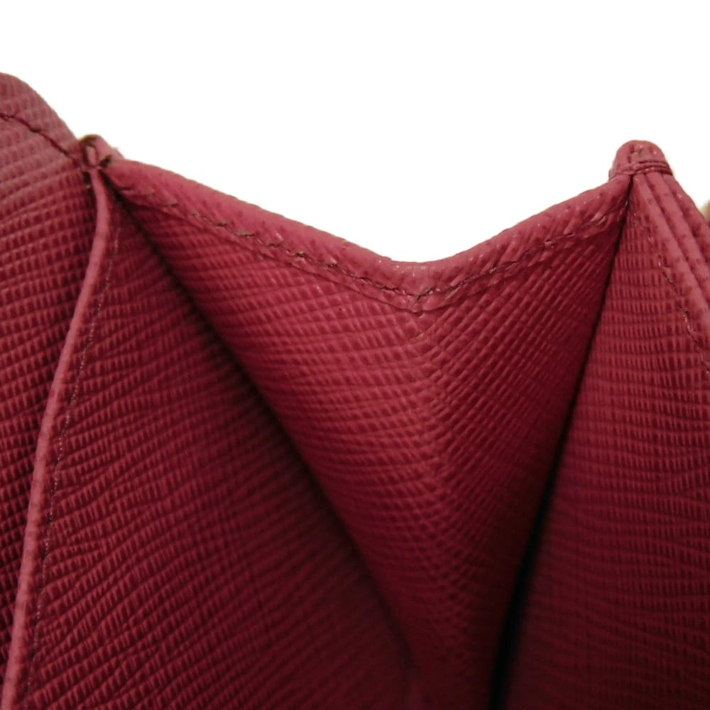 Used 11569 Saffiano Coin Purse 1MM268 QHH F0505 7943 Pink Zip Around Card Case with Triangle Logo Peonia Ladies from