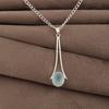 Aqua Chalcedony Gemstone 925 Sterling Silver Jewelry Handmade Elegant Pendant 1.79" For Anniversary Gift PP-69-17