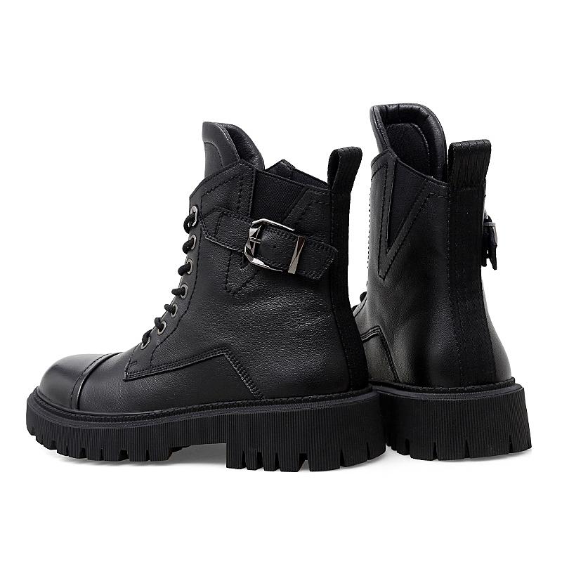 High Top Mens Boots Genuine Leather Work Outdoor Boots Winter Fur Warm Ankle Boot for Men Casual Boots Motorcycle Boots
