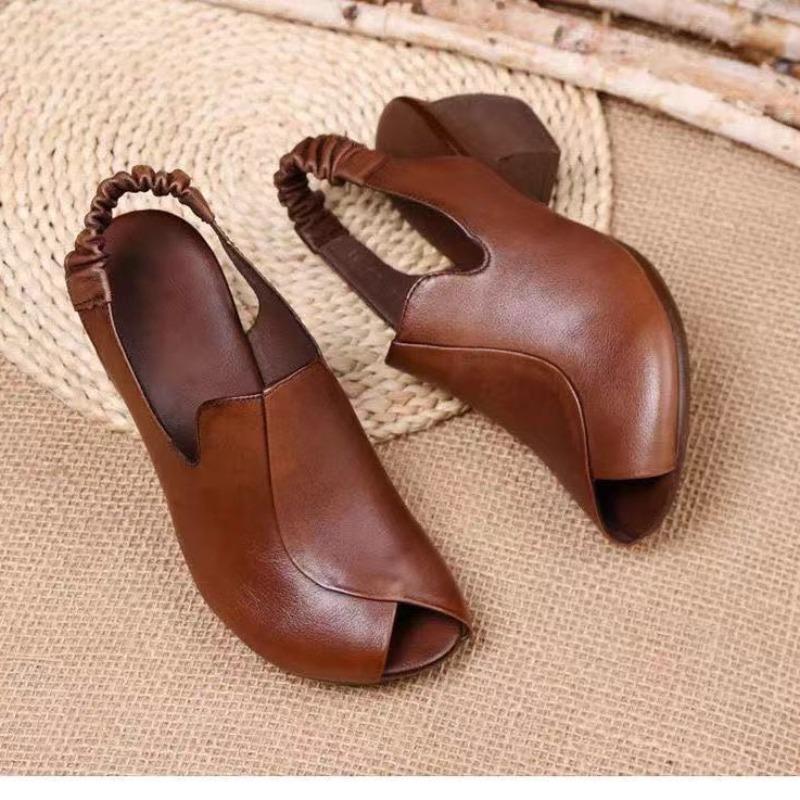 2026 Lente en Zomer Nieuwe Modieuze Dames Sandalen met Middelhoge Blokhak en Visbek