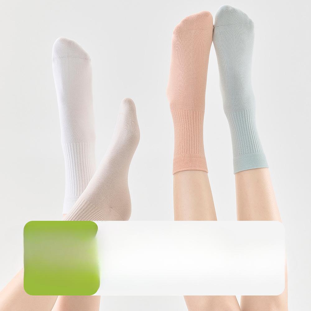 5 Pairs of Women's Spring and Summer Mid-calf Anti-odour, Sweat-absorbent, Casual and Versatile Breathable Loose Pile Socks