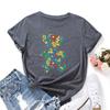 Fashion Cartoon Bear Cotton T-Shirt Short Sleeve Round Neck Women 2d Print Tops
