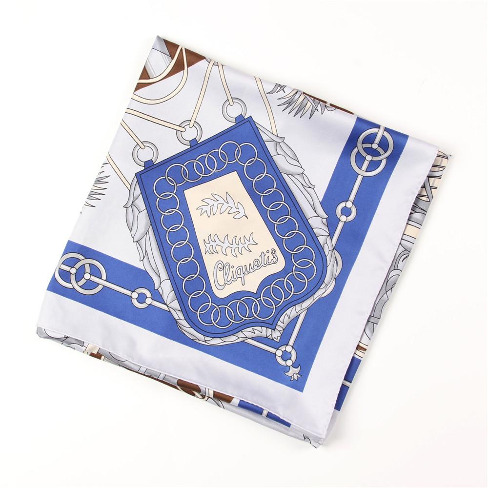 Manual Hand Rolled Twill Silk Scarf Women Whip Print Square Scarves Wraps Echarpes Curled Foulards Femme Bandana Hijabs 90CM