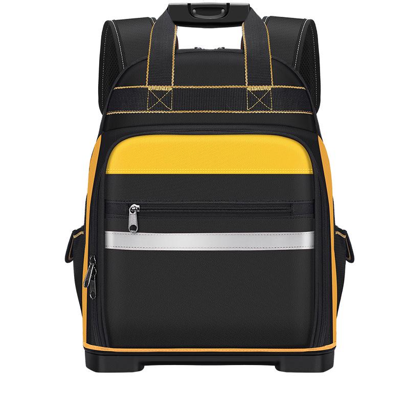 Durable Large Capacity Multi-pocket Tool Backpack with Double Shoulder Straps - Made of Thickened Wear-resistant Oxford Cloth.