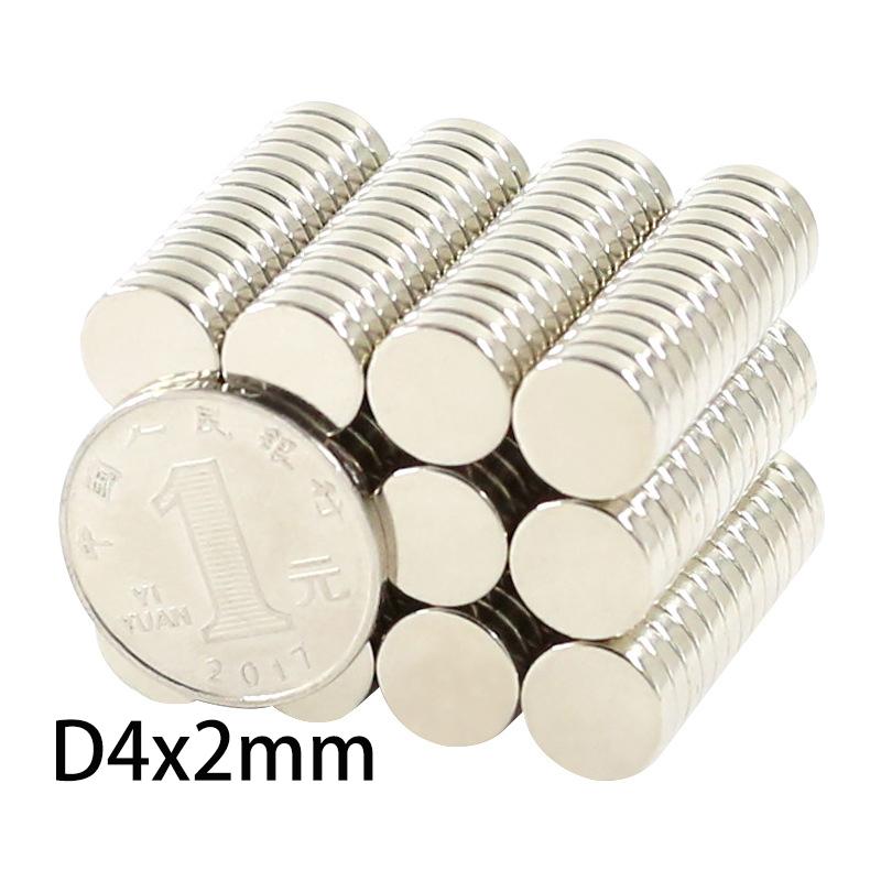 4x2mm Mini Round Magnets - Bulk Small Thin Refrigerator Magnets for DIY, Office, Whiteboard, Craft Kits - Strong & Lightweight