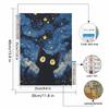 Diamond Painting Kit. Full Diamond Round Mosaic Black Cat Starry Sky. Handmade Home Decoration Gift