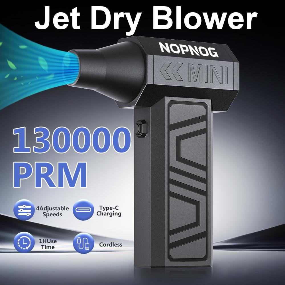 Cleaning Blower Tool Type-C Charging Electric Air Duster 5 Outlet Nozzles Portable 4 Gears Blowing Snow Turbo Jet Fan 130000RPM Car Fan