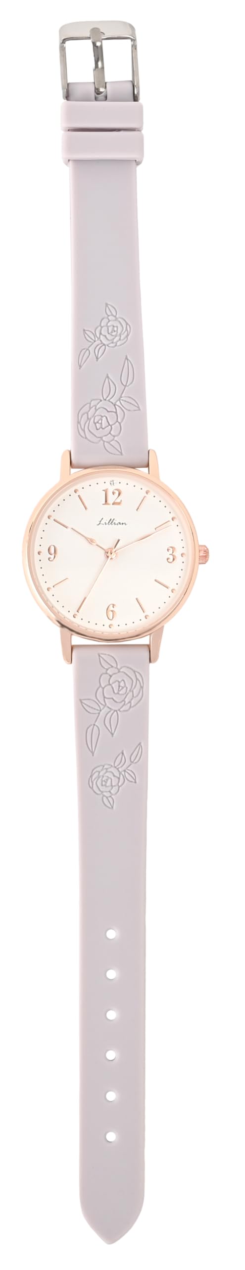 

Watch Analog Silicone Belt Flower Embossed Rose Pattern Sail Purple [Fieldwork] Women s JN043-1